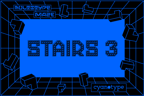 MultiType Maze Stairs 3: A Pixelated Typeface for Bold Digital Experiences