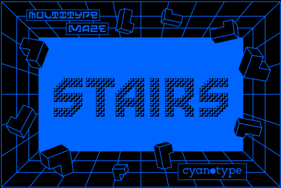 MultiType Maze Stairs: The Pixelated Typeface for Handmade Creators